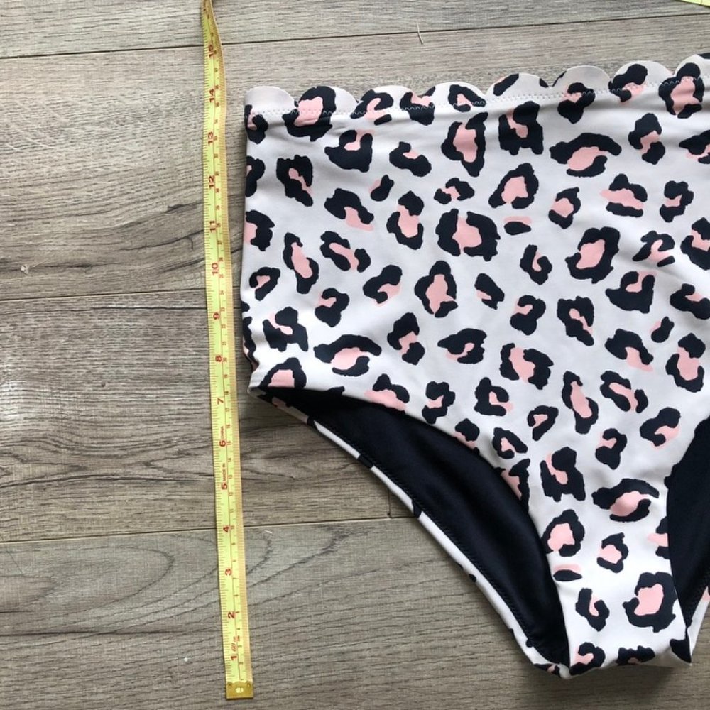 NWT Chelsea28 Beige Leopard High Waist Bikini Set - Picture 8 of 8